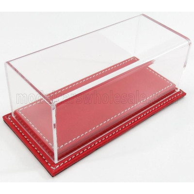 ATLANTIC VETRINA DISPLAY BOX MOLHOUSE BASE IN PELLE ROSSA - LEATHER BASE RED - Lungh.LENGHT cm 17 X Largh.WIDTH cm 8 X Alt.HEIGH