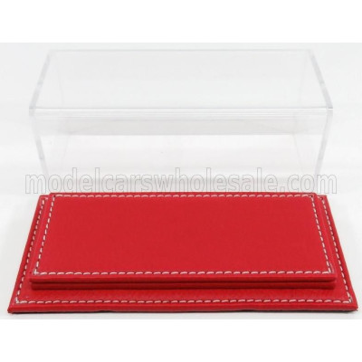 ATLANTIC VETRINA DISPLAY BOX MOLHOUSE BASE IN PELLE ROSSA - LEATHER BASE RED - Lungh.LENGHT cm 17 X Largh.WIDTH cm 8 X Alt.HEIGH