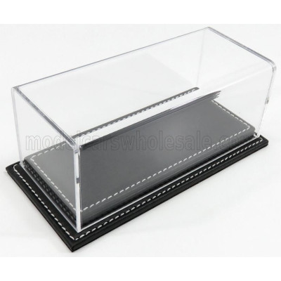 ATLANTIC VETRINA DISPLAY BOX MOLHOUSE BASE IN PELLE NERA - LEATHER BASE BLACK - Lungh.LENGHT cm 17 X Largh.WIDTH cm 8 X Alt.HEIG