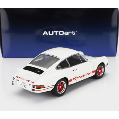 AUTOART PORSCHE 911 CARRERA RS 1973 -  THE CIRCUIT WOLF - (RIVAL) SAKON HAYASE - MANGA MOVIE - WHITE RED 1/18