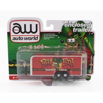 AUTOWORLD ACCESSORIES TRAILER CAR TRANSPORTER RAT FINK 2-ASSI 2000 - RED 1/64