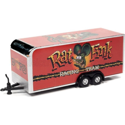 AUTOWORLD ACCESSORIES TRAILER CAR TRANSPORTER RAT FINK 2-ASSI 2000 - RED 1/64