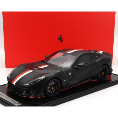 BBR MODELS FERRARI 812 COMPETIZIONE N 16 PRINCIPATO DI MONACO LIVERY 2021 - CON VETRINA - WITH SHOWCASE - MATT BLACK 1/12