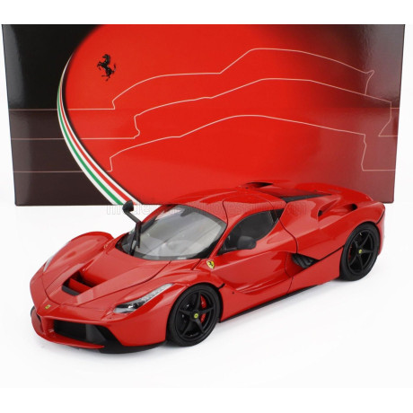 BBR MODELS FERRARI LAFERRARI 2013 - BLACK RIMS - ROSSO CORSA RED 1/18
