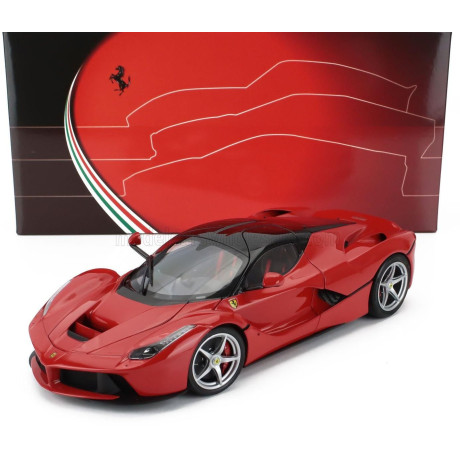 BBR MODELS FERRARI LAFERRARI 2013 - SILVER RIMS - ROSSO CORSA 322 - RED 1/18
