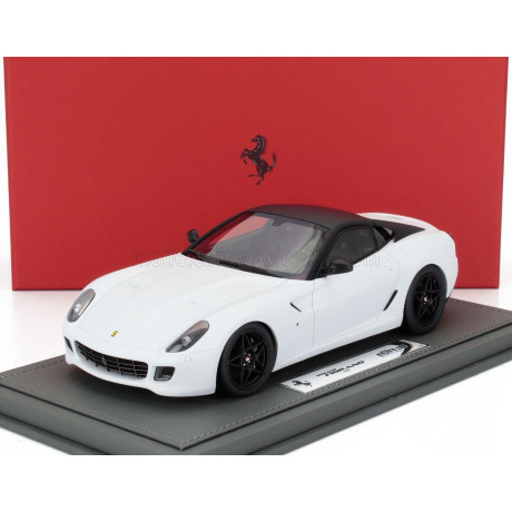 BBR MODELS FERRARI 599 GTB FIORANO 2007 - F1 GEAR BOX - CAMBIO F1 - CON VETRINA - WITH SHOWCASE - BIANCO OPACO - MATT WHITE BLAC