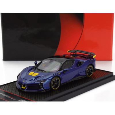 BBR MODELS FERRARI SF90 XX STRADALE 2024 - BLU TOUR DE FRANCE - BLUE  BLACK YELLOW 1/43