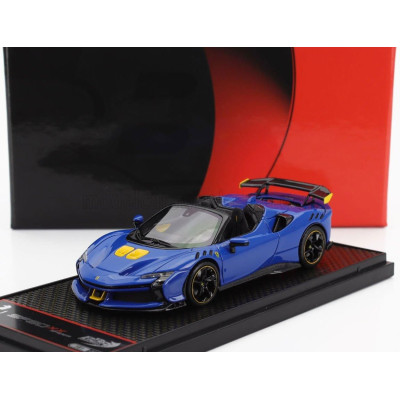 BBR MODELS FERRARI SF90 XX STRADALE SPIDER 2024 - AZZURRO DINO - LIGHT BLUE BLACK YELLOW 1/43