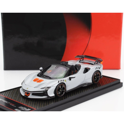 BBR MODELS FERRARI SF90 XX STRADALE SPIDER 2024 - BIANCO ARTICO - WHITE MET ORANGE BLACK 1/43