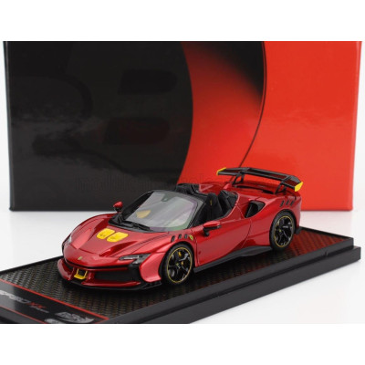 BBR MODELS FERRARI SF90 XX STRADALE SPIDER 2024 - ROSSO PORTOFINO - RED MET YELLOW BLACK 1/43