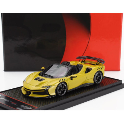 BBR MODELS FERRARI SF90 XX STRADALE SPIDER 2024 - GIALLO MONTECARLO - YELLOW MET BLACK 1/43