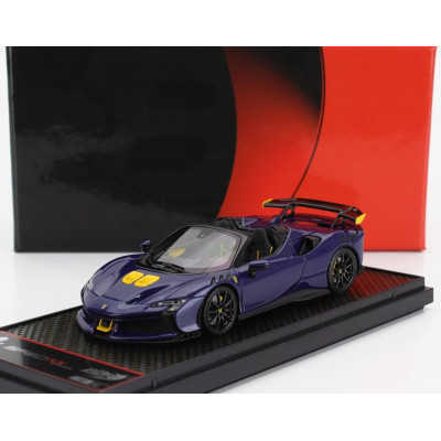BBR MODELS FERRARI SF90 XX STRADALE SPIDER 2024 - BLU ELETTRICO - BLUE YELLOW BLACK 1/43