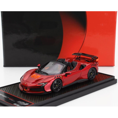 BBR MODELS FERRARI SF90 XX STRADALE SPIDER 2024 - ROSSO FUOCO - RED MET ORANGE BLACK 1/43