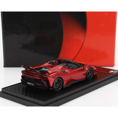 BBR MODELS FERRARI SF90 XX STRADALE SPIDER 2024 - ROSSO FUOCO - RED MET ORANGE BLACK 1/43
