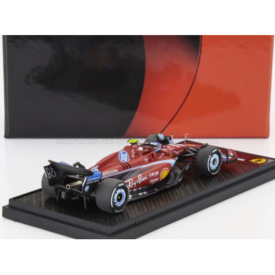 BBR MODELS FERRARI F1  SF-24 TEAM SCUDERIA FERRARI N 55 5th MIAMI GP 2024 CARLOS SAINZ - RED LIGHT BLUE 1/43
