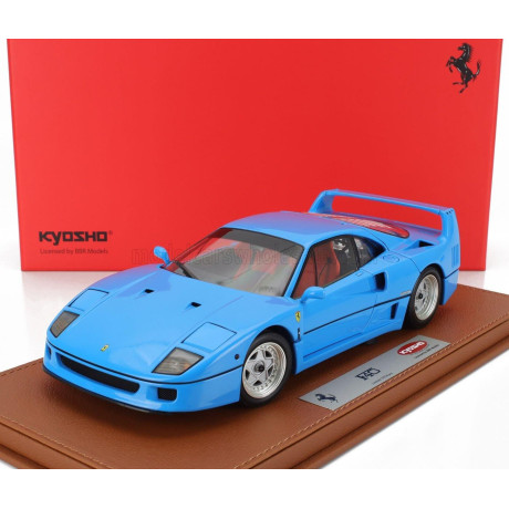 BBR MODELS FERRARI F40 1987 - CON VETRINA - WITH SHOWCASE - AZZURRO - LIGHT BLUE 1/18