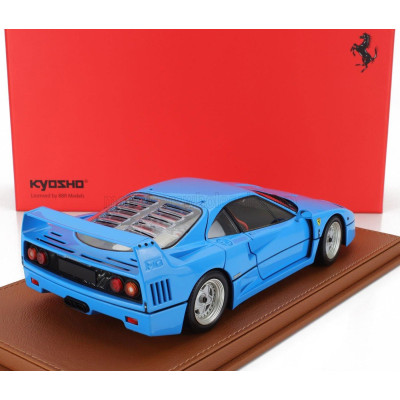 BBR MODELS FERRARI F40 1987 - CON VETRINA - WITH SHOWCASE - AZZURRO - LIGHT BLUE 1/18