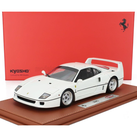 BBR MODELS FERRARI F40 1987 - CON VETRINA - WITH SHOWCASE - BIANCO AVUS - WHITE 1/18