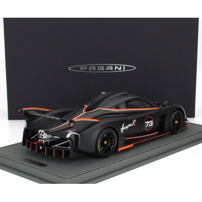 BBR MODELS PAGANI HUAYRA R N 73 RACING 2021 - CON VETRINA - WITH SHOWCASE - MATT BLACK CARBON 1/18