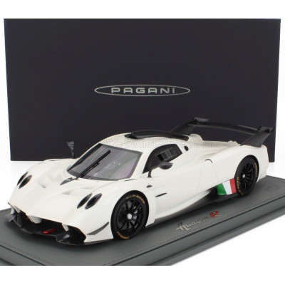 BBR MODELS PAGANI HUAYRA R 2021 - CON VETRINA - WITH SHOWCASE - BIANCO BENNY - WHITE BLACK 1/18