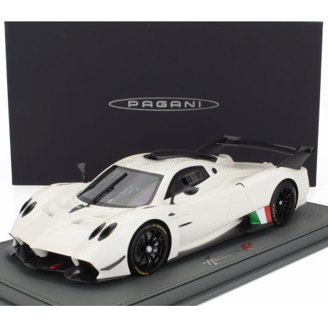 BBR MODELS PAGANI HUAYRA R 2021 - CON VETRINA - WITH SHOWCASE - BIANCO BENNY - WHITE BLACK 1/18