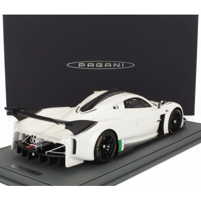 BBR MODELS PAGANI HUAYRA R 2021 - CON VETRINA - WITH SHOWCASE - BIANCO BENNY - WHITE BLACK 1/18