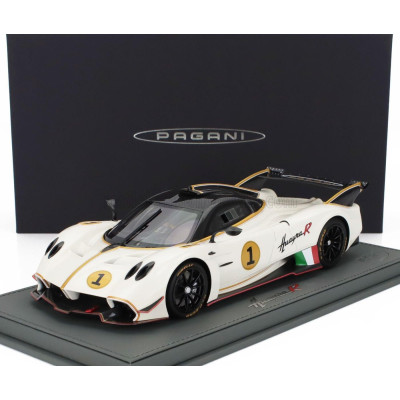 BBR MODELS PAGANI HUAYRA R N 1 RACING 2021 - CON VETRINA - WITH SHOWCASE - BIANCO BENNY - WHITE BLACK 1/18