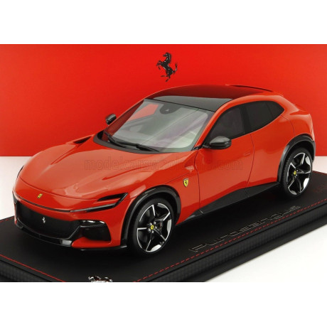 BBR MODELS FERRARI PUROSANGUE SUV PANORAMIC ROOF 2022 - CON VETRINA - WITH SHOWCASE - ROSSO DINO - LIGHT RED 1/18