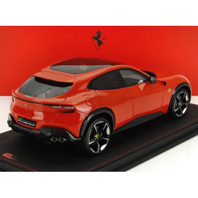 BBR MODELS FERRARI PUROSANGUE SUV PANORAMIC ROOF 2022 - CON VETRINA - WITH SHOWCASE - ROSSO DINO - LIGHT RED 1/18