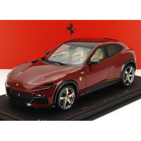 BBR MODELS FERRARI PUROSANGUE SUV PANORAMIC ROOF 2022 - CON VETRINA - WITH SHOWCASE - ROSSO MUGELLO - RED MET 1/18