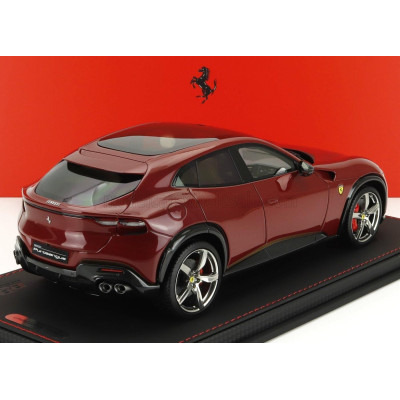 BBR MODELS FERRARI PUROSANGUE SUV PANORAMIC ROOF 2022 - CON VETRINA - WITH SHOWCASE - ROSSO MUGELLO - RED MET 1/18