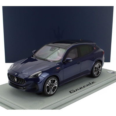 BBR MODELS MASERATI GRECALE FOLGORE SUV 2022 - CON VETRINA - WITH SHOWCASE - BLU INTENSO - BLUE MET 1/18