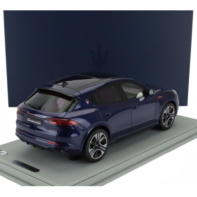 BBR MODELS MASERATI GRECALE FOLGORE SUV 2022 - CON VETRINA - WITH SHOWCASE - BLU INTENSO - BLUE MET 1/18