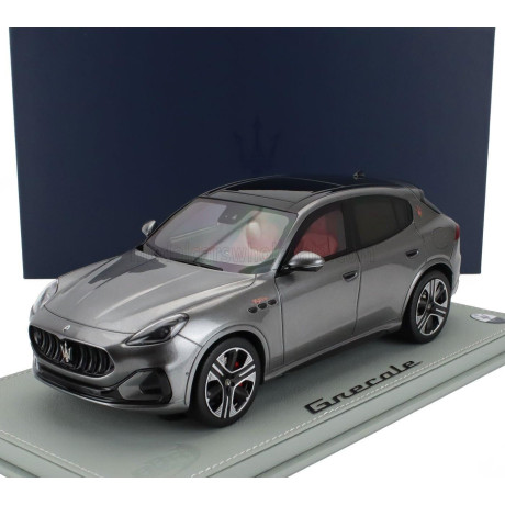 BBR MODELS MASERATI GRECALE FOLGORE SUV 2022 - CON VETRINA - WITH SHOWCASE - GRIGIO LAVA - GREY MET 1/18