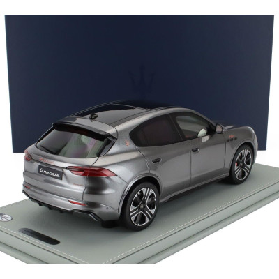 BBR MODELS MASERATI GRECALE FOLGORE SUV 2022 - CON VETRINA - WITH SHOWCASE - GRIGIO LAVA - GREY MET 1/18