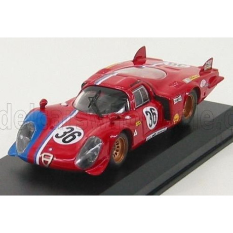 BEST MODEL ALFA ROMEO 33.2 N 36 LE MANS 1969 PILETTE - SLOTEMAKER - RED 1/43