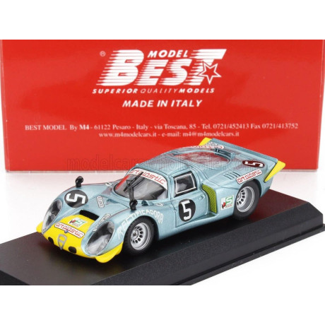 BEST MODEL ALFA ROMEO 33.2 N 5 CIRCUITO DE RESTINGA 1974 SANTOS PERAS - LIGHT BLUE YELLOW 1/43