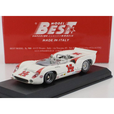 BEST MODEL LOLA T70 MKIII SPIDER N 14 LAGUNA SECA 1967 BUD MORLEY - WHITE RED 1/43