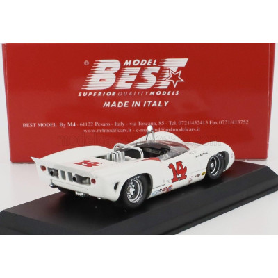 BEST MODEL LOLA T70 MKIII SPIDER N 14 LAGUNA SECA 1967 BUD MORLEY - WHITE RED 1/43