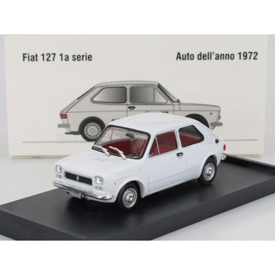 BRUMM FIAT 127 1-SERIES 1971 - RED INTERIOR - BIANCO - WHITE 1/43