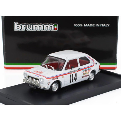 BRUMM FIAT 127 1-SERIES (night version) N 114 RALLY MONTECARLO 1973 BERNARD DONGUES - CHRISTIAN SOULIE - WHITE 1/43