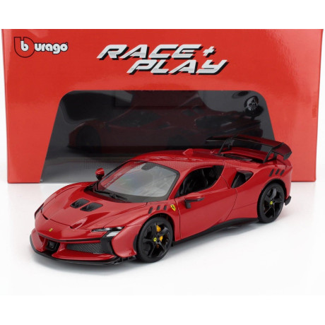 BURAGO FERRARI SF90 XX STRADALE 2024 - ROSSO CORSA - RED BLACK 1/18
