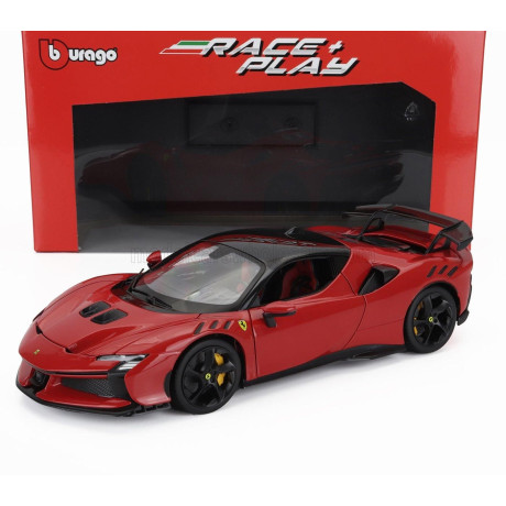 BURAGO FERRARI SF90 XX STRADALE 2024 - ROSSO CORSA - RED BLACK 1/18