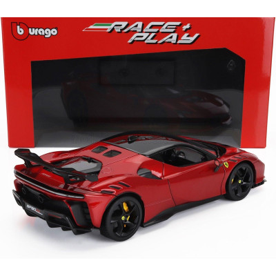 BURAGO FERRARI SF90XX STRADALE 2024 - ROSSO MAGMA - RED MET BLACK 1/18