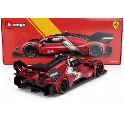 BURAGO FERRARI 499P 3.0L TURBO V6 N 24 MODIFICATA 2024 - RED YELLOW BLACK 1/18
