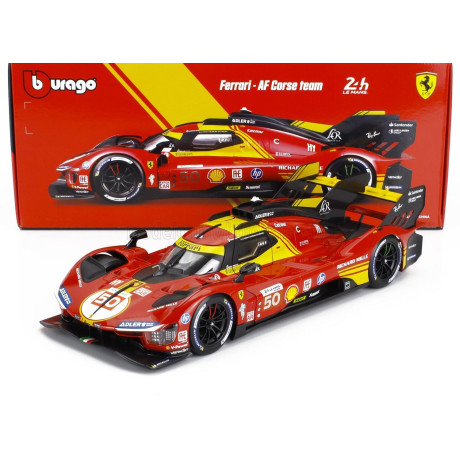 BURAGO FERRARI 499P 3.0L TURBO V6 TEAM FERRARI AF CORSE N 50 WINNER 24h LE MANS 2024 ANTONIO FUOCO - MIGUEL MOLINA - NICKLAS NIE