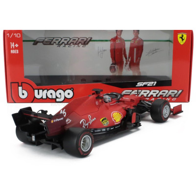 BURAGO FERRARI F1 SF21  TEAM SCUDERIA FERRARI MISSION WINNOW N 16 SEASON 2021 CHARLES LECLERC - MATT RED 1/18