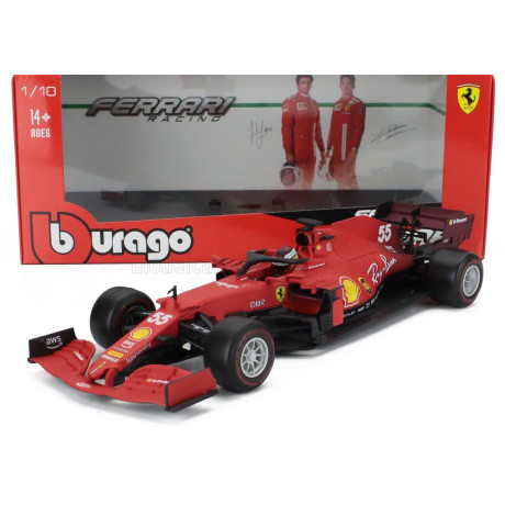 BURAGO FERRARI F1 SF21  TEAM SCUDERIA FERRARI MISSION WINNOW N 55 SEASON 2021 CARLOS SAINZ JR. - MATT RED 1/18