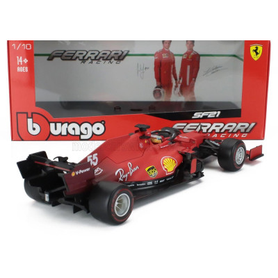 BURAGO FERRARI F1 SF21  TEAM SCUDERIA FERRARI MISSION WINNOW N 55 SEASON 2021 CARLOS SAINZ JR. - MATT RED 1/18