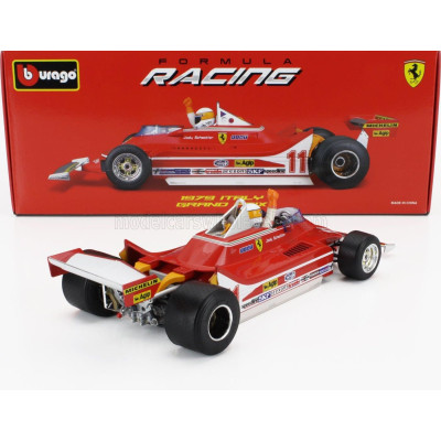 BURAGO FERRARI F1  312T4 N 11 WINNER GP MONZA JODY SCHECKTER (WITH PILOT FIGURE) 1979 WORLD CHAMPION - RED 1/18